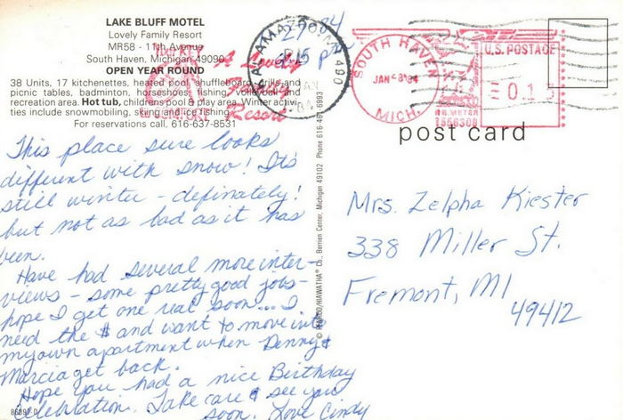 Lake Bluff Inn & Suites (Stieves 4 Season Lake Bluff Motel) - Vintage Post Card (newer photo)